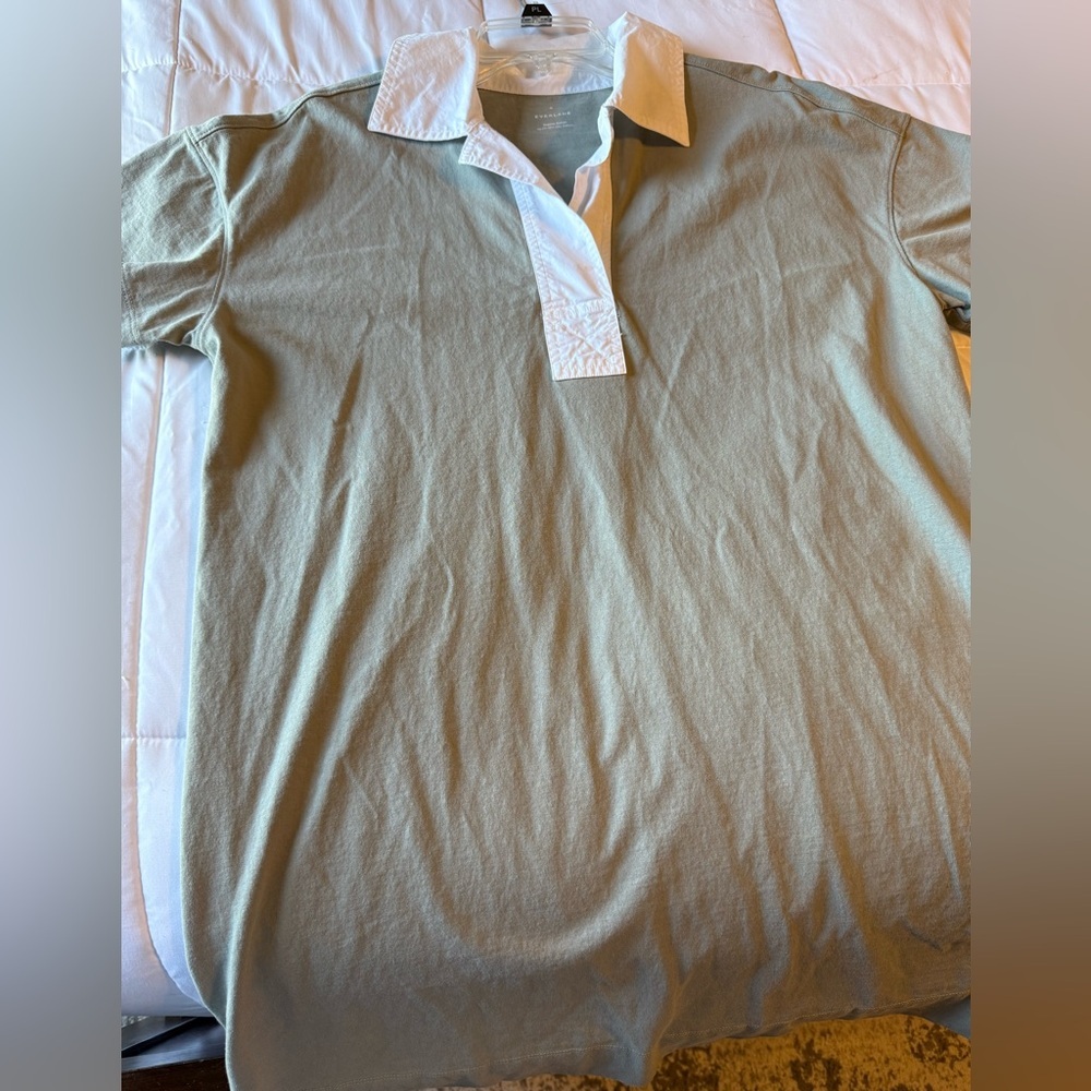 Everlane Sage Green Collared Shirt Dress size medium - Picture 9 of 11
